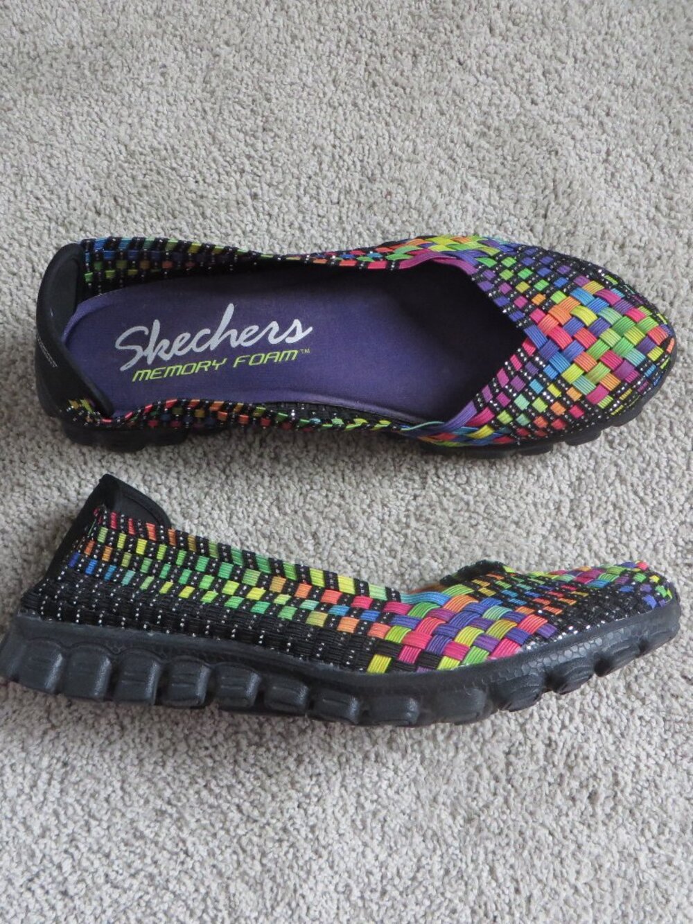 Skechers Ez Flex Delphi Womens Shoes Size 9 Stretch Multicolor Slip-on #22670